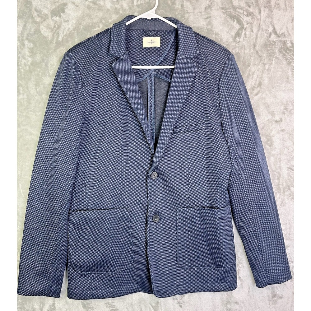 Civil Society Men's Medium Navy Textured Blazer Sport Coat Paisley Lining Boho